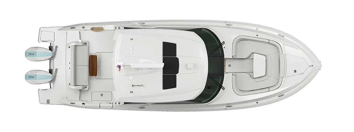 35 LX exterior planview with hardtop | Tiara Yachts
