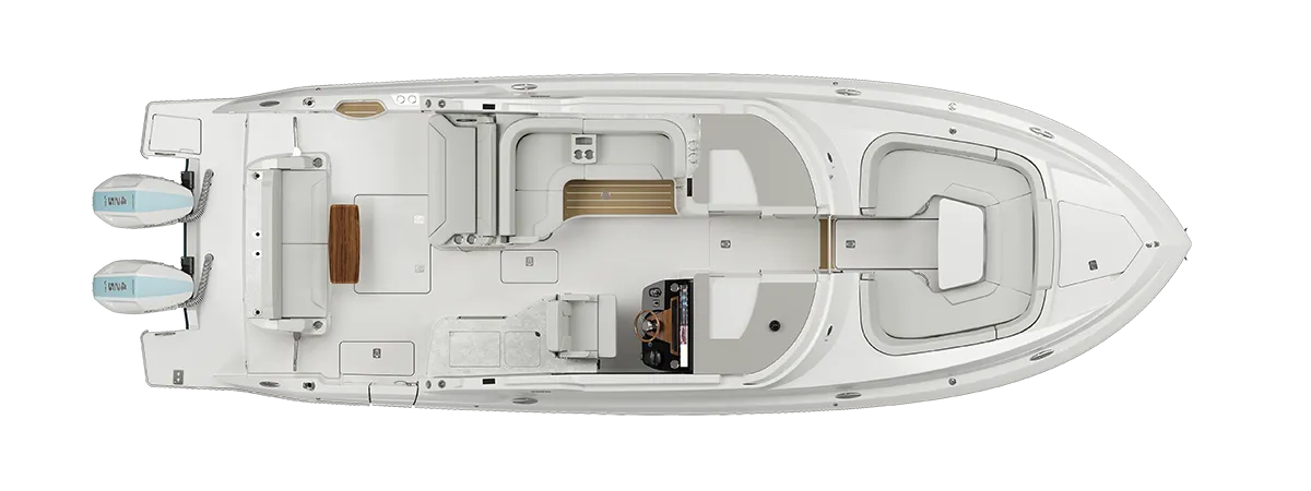 35 LX exterior planview without hardtop | Tiara Yachts