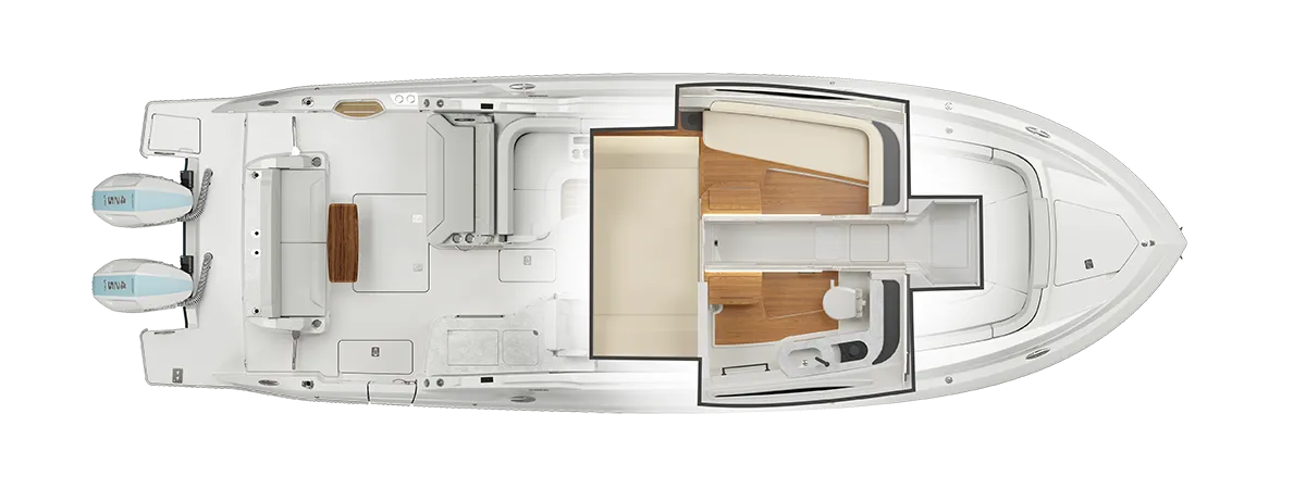 35 LX inteior planview | Tiara Yachts