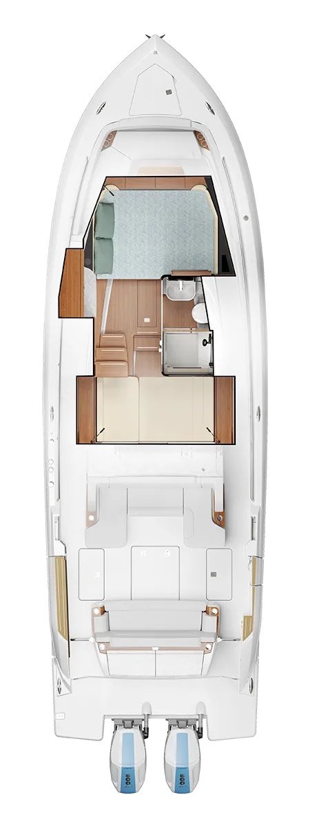 39 LS Interior Plan View with Optional Berth Conversion - Vertical