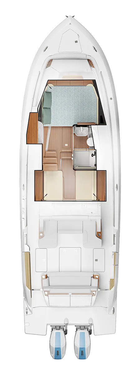 39 LS Interior Plan View with Optional Berth Conversion - Vertical