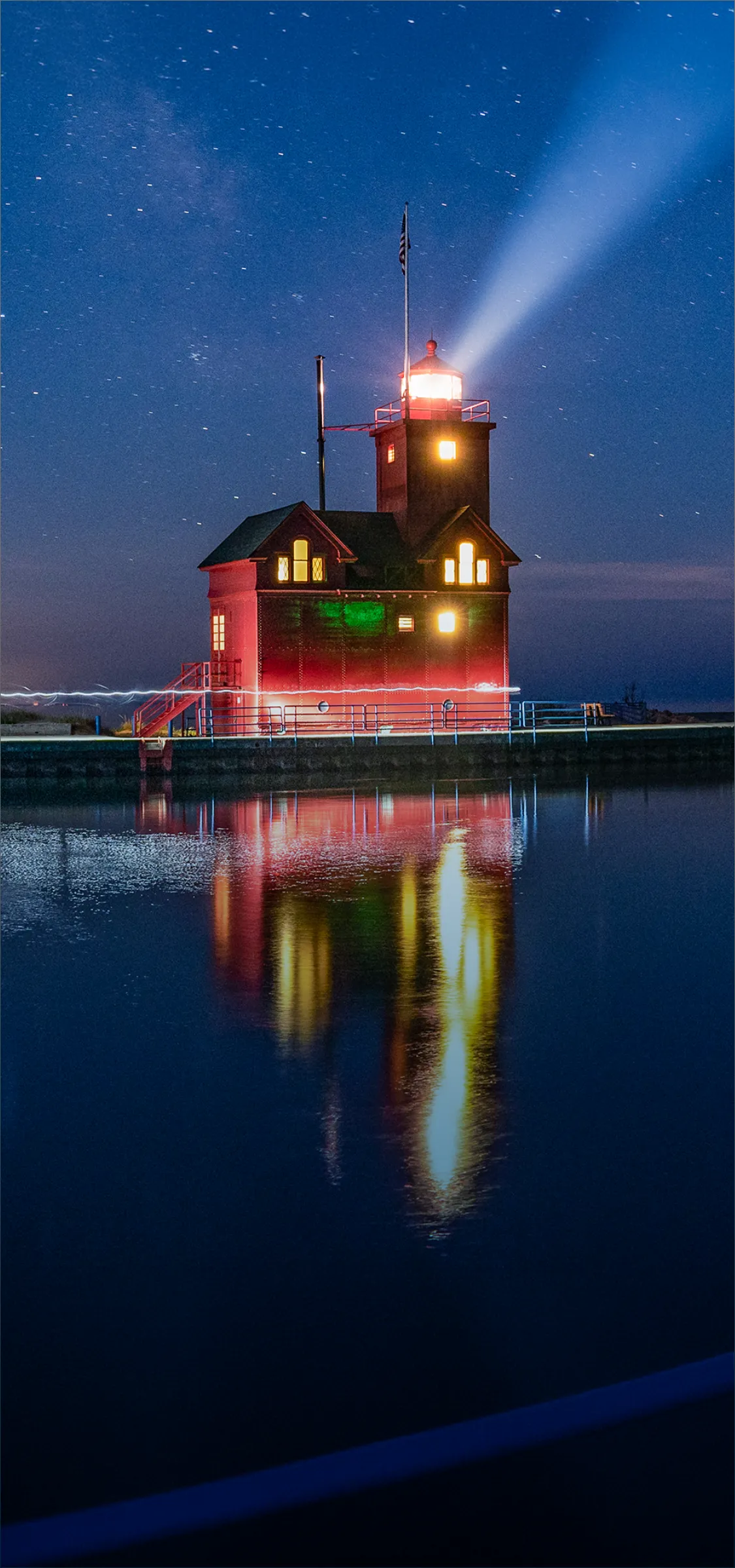 Big Red Lighthouse in Holland, Michigan on Lake Michigan in Holland Channel
