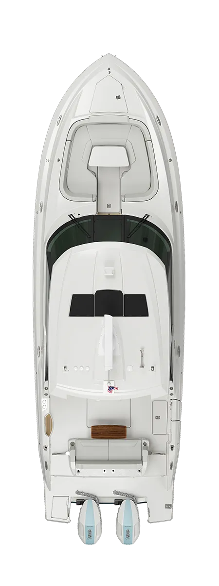 35 LX exterior planview with hardtop | Tiara Yachts