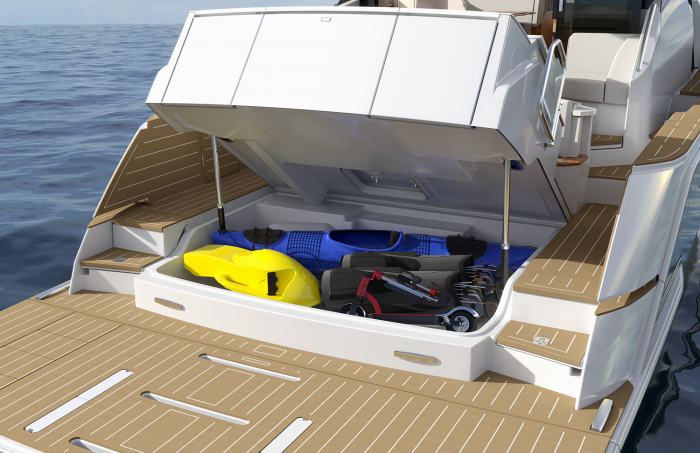 Tiara Yachts EX 54 | Electrically Actuated Trunk