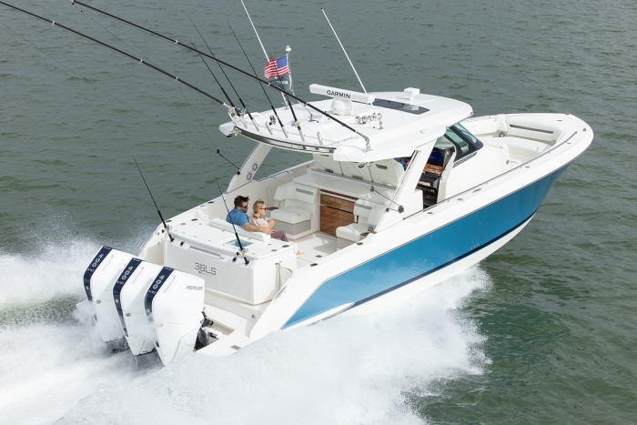 Tiara Yachts 38 LS | Optioned for Fish, Hull Color: Light Blue, Engine Paint: Flag Blue