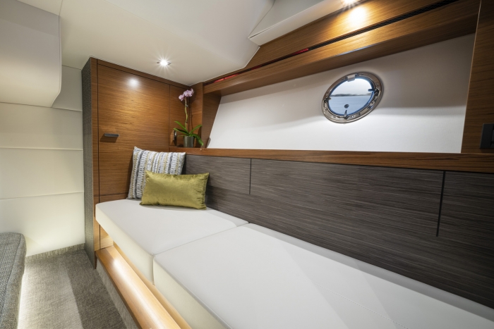 Tiara yachts 39 Coupe | Portside lounge with storage below