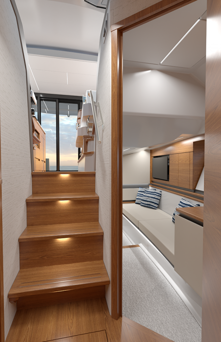 Tiara Yachts 43 LE | Atrium and Guest Stateroom