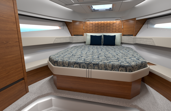 Tiara Yachts 43 LE | Owner's Stateroom - Fabric Package: Ocean Wave