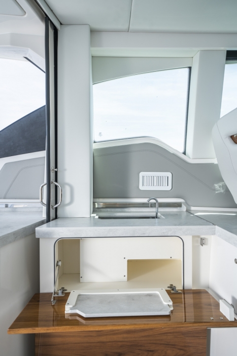 Tiara Yachts 43 LE | Portside Galley Sink and Storage