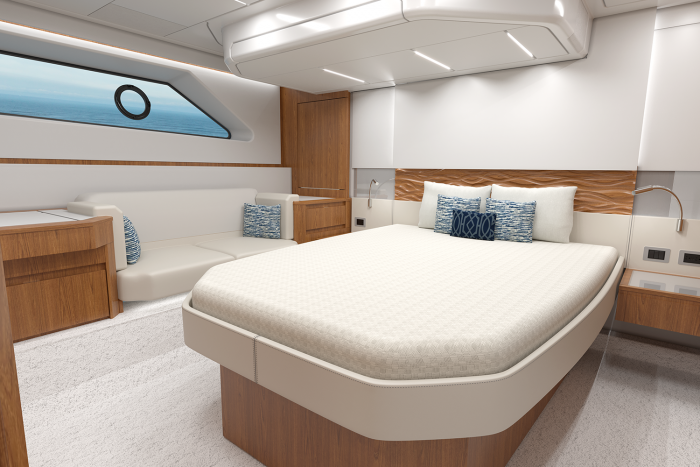 EX 60 Master stateroom with settee