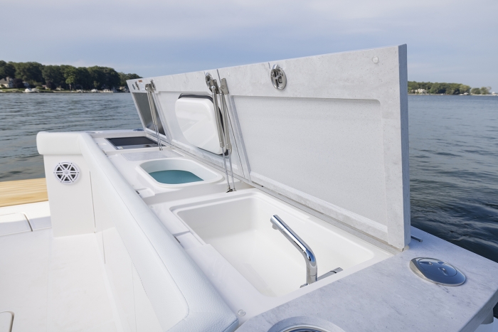 Tiara Yachts EX 60 | Adventure Module Outdoor Galley Wetbar Sink