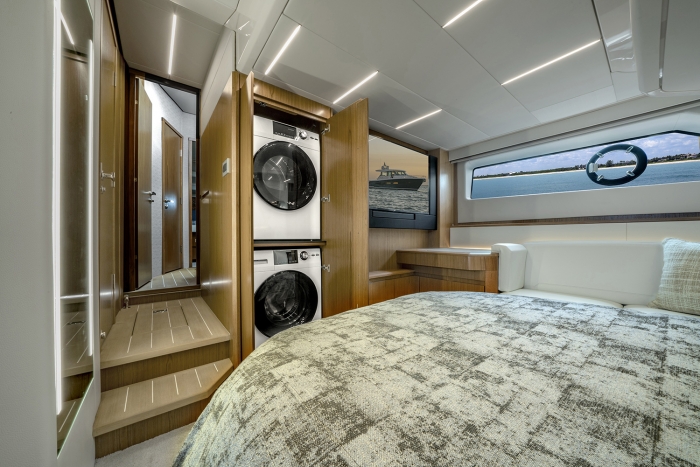 EX 60 Master stateroom with Washer/Dryer Option