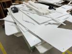 Cut pieces of Starboard that will be used to make exterior seating and cabinets 